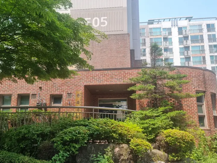동 앞 바위 화단
