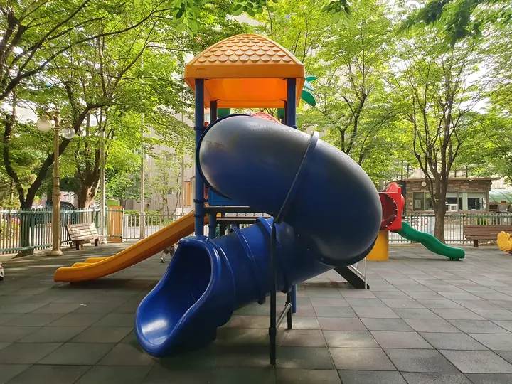 파란 터널 미끄럼틀 놀이대